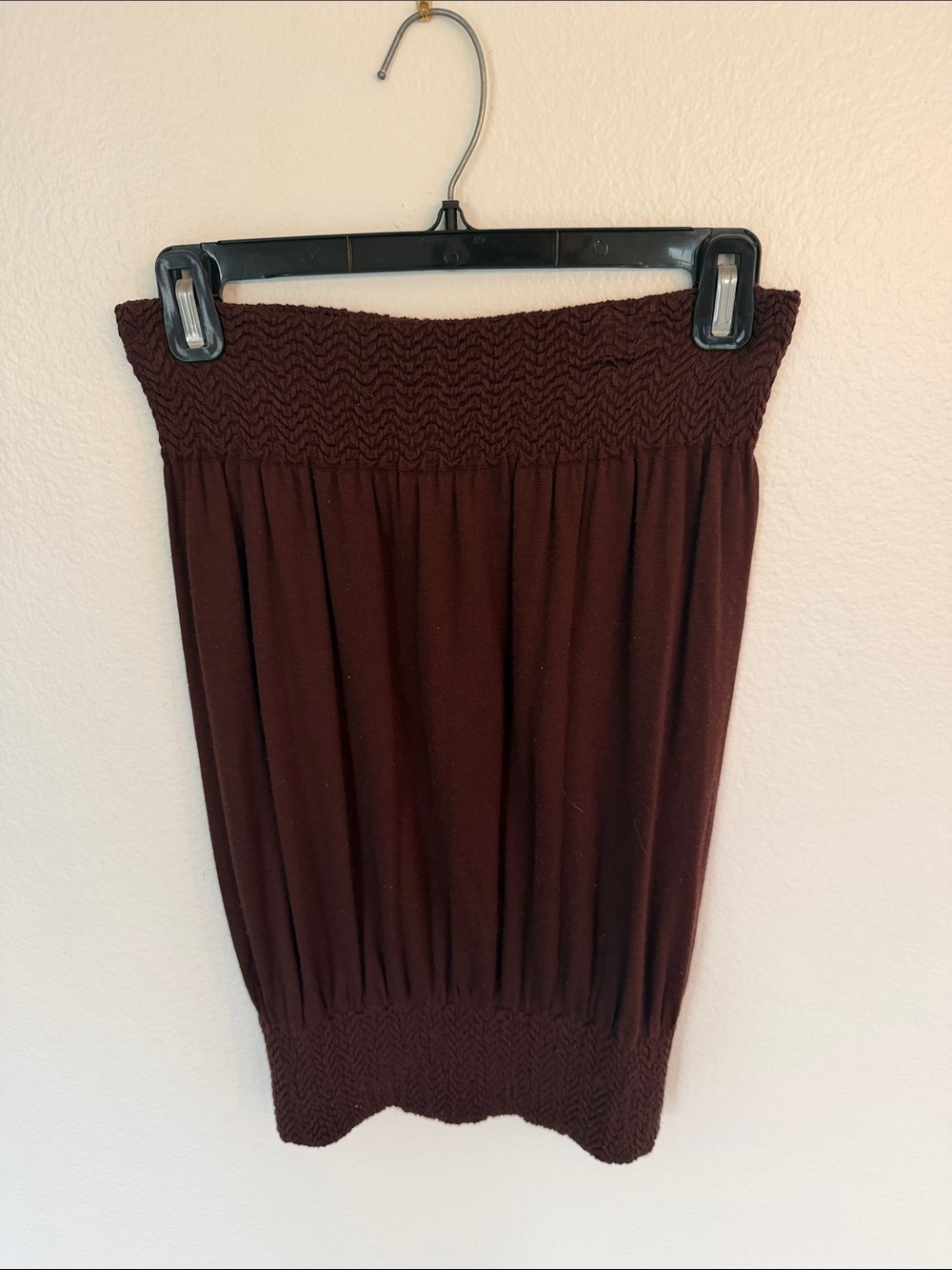 Stretch Smocked Tube Skirt - Dark Brown